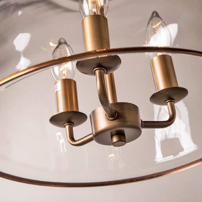 Vintage hanglamp van glas en metaal HL4040