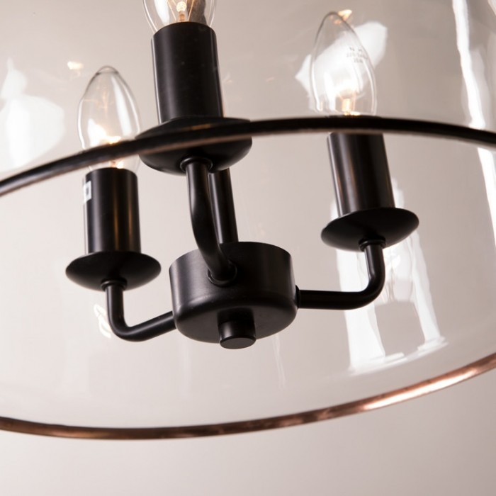 Vintage hanglamp van glas en metaal HL4040