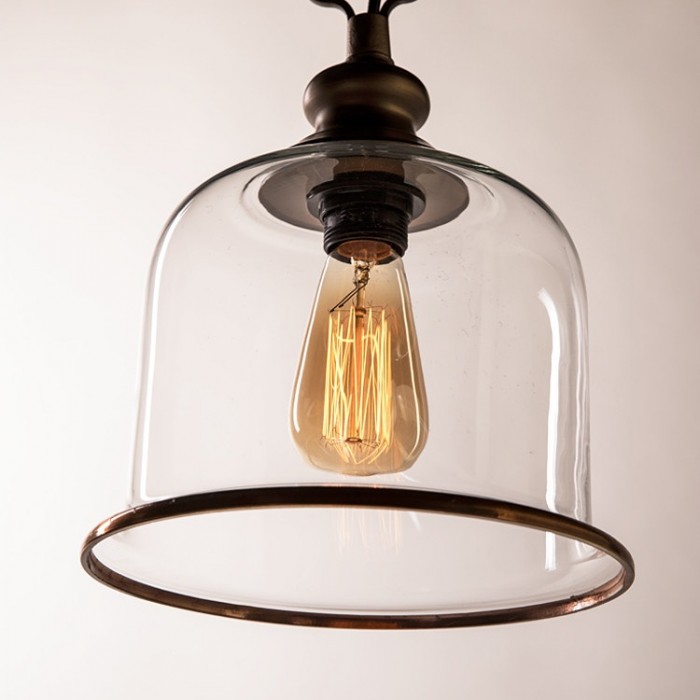 Vintage hanglamp van glas en metaal HL4040