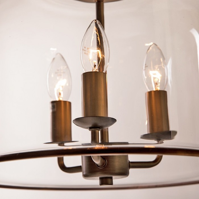Vintage hanglamp van glas en metaal HL4040