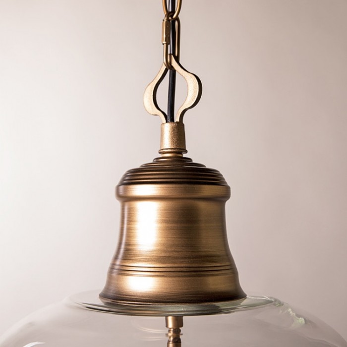 Vintage hanglamp van glas en metaal HL4040