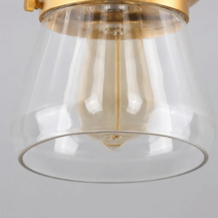 Vintage glazen plafondlamp voor buiten, vlak gemonteerd, HL4053