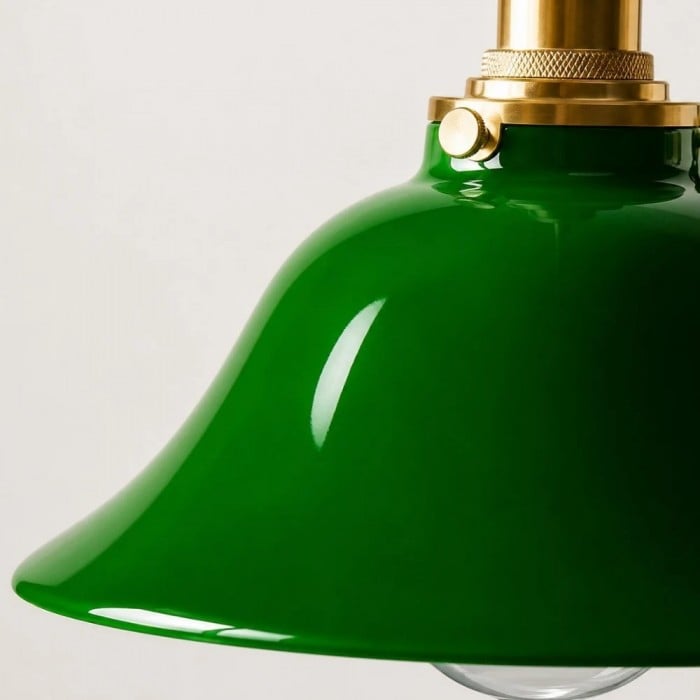 Vintage groene glazen hanglamp voor keuken, eetkamer en café HL3647