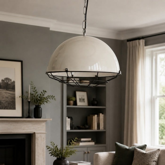 Vintage industriële koepelvormige hanglamp HL4031