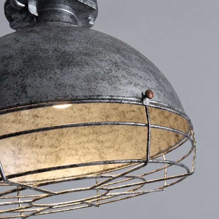 Lampa wisząca w stylu vintage industrialnym z żelazną klatką HL3943
