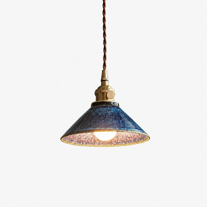 Vintage Kiln-Glazed Ceramic Tea Room Pendant Light HL3698