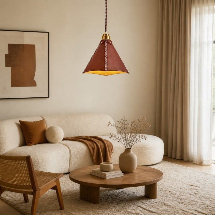 Vintage Leather Pendant Light HL3758