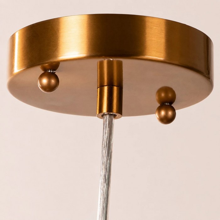Vintage Lotus Glass Pendant Light with Brass-Tone Frame HL3813