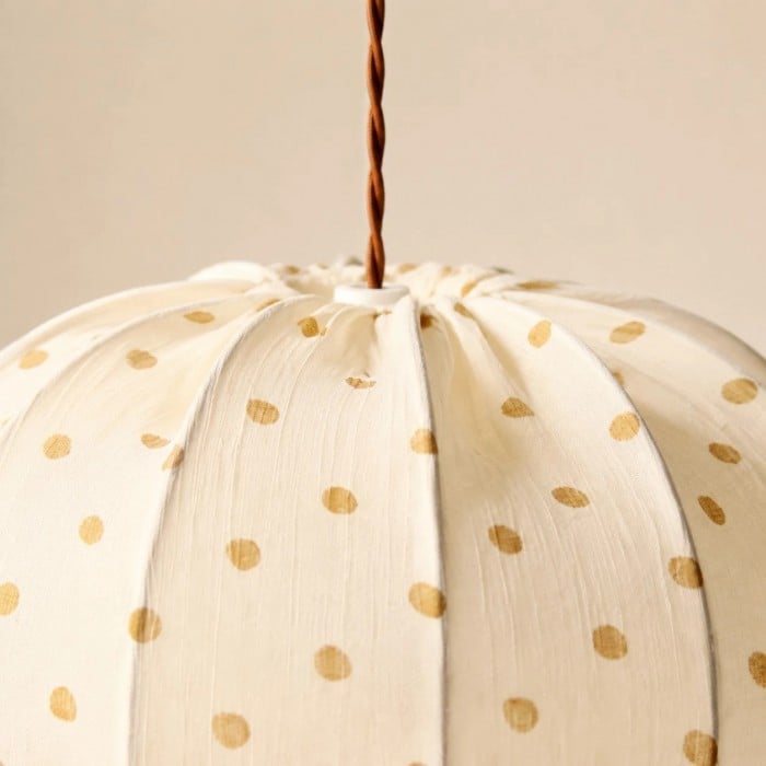 Lampa wisząca z tkaniny w kropki w stylu vintage HL3917