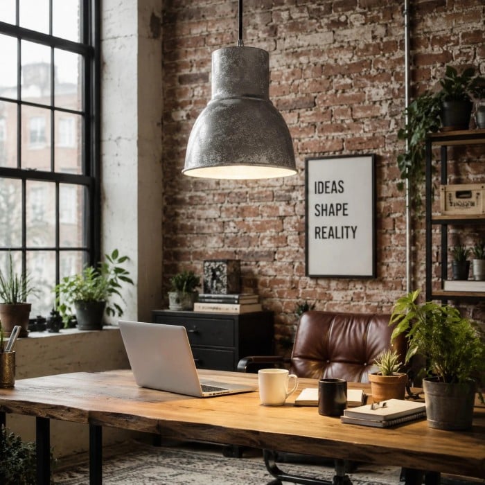 Vintage Rust Finish Industrial Pendant Light HL3956