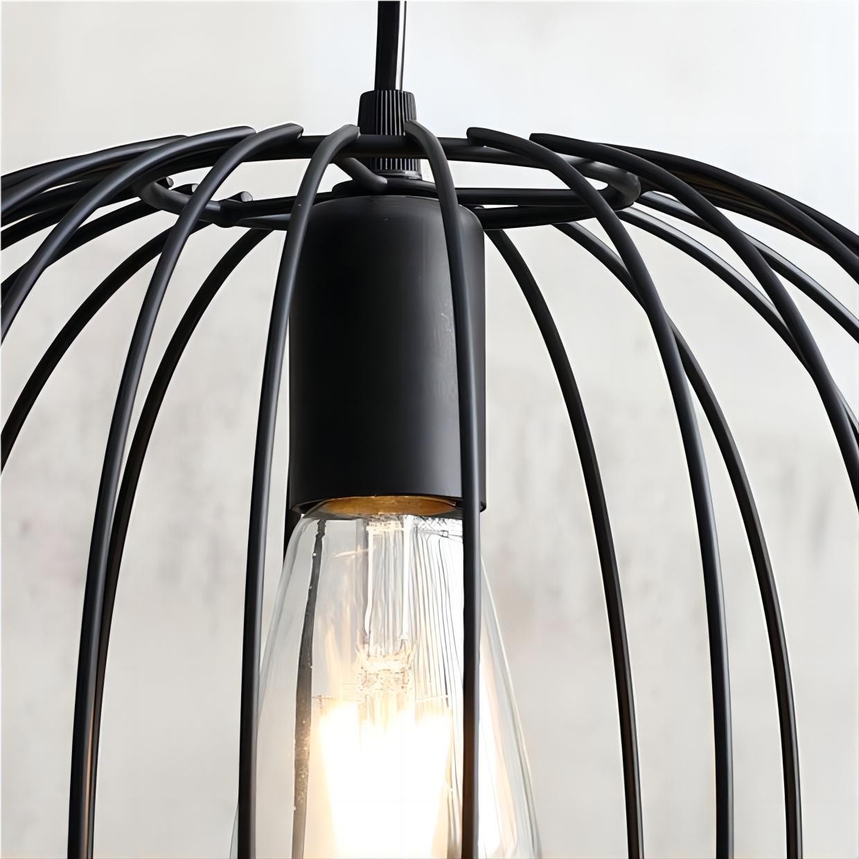 Industriële ijzeren streep kooivloerlamp HL128