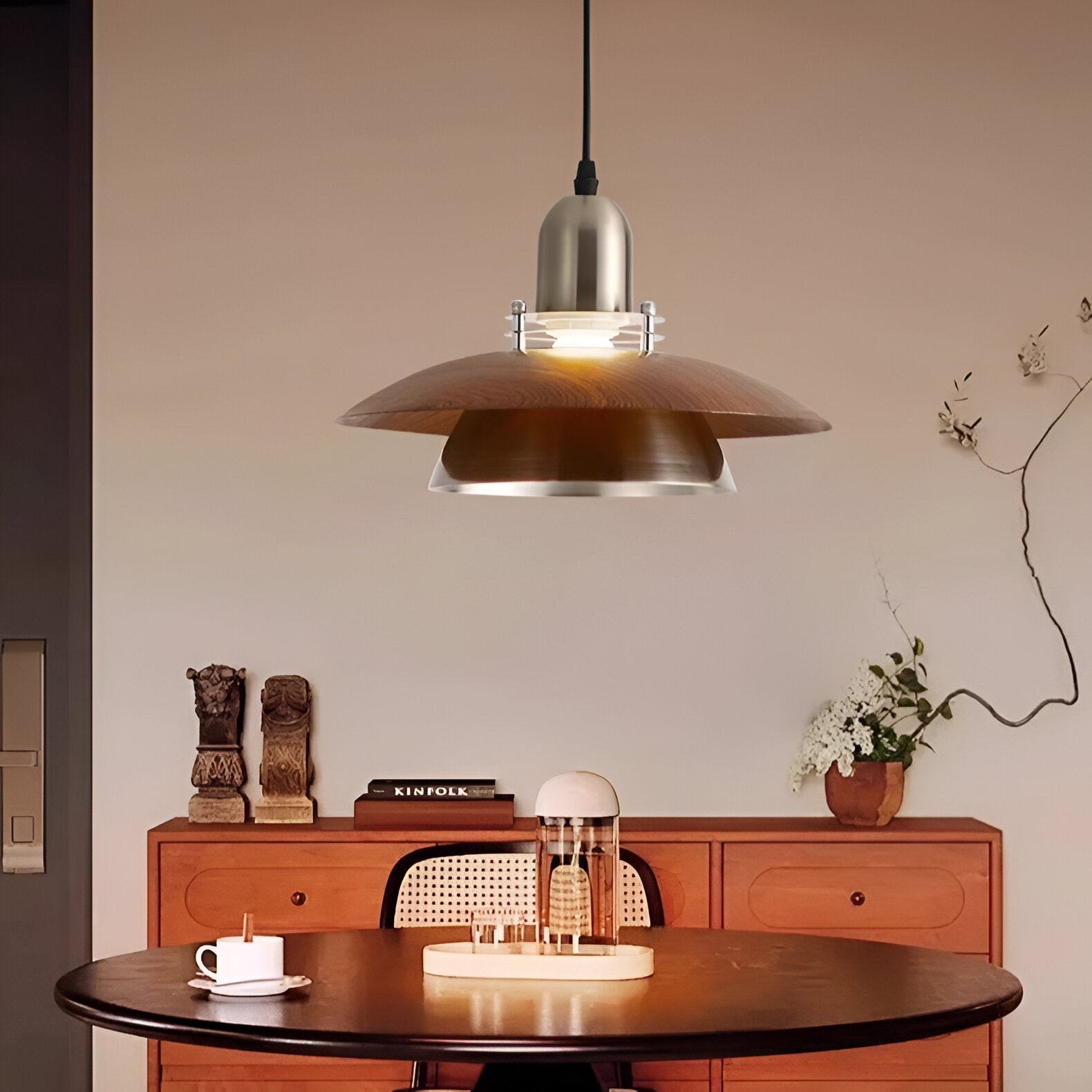 Retro middeleeuwse metalen vliegende schotel hanglamp HL1239
