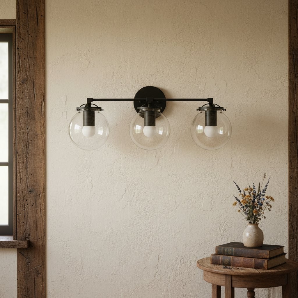 Glorica Glass 3 Shade Globe Vanity Light - Zachte badkamerlamp HL1691