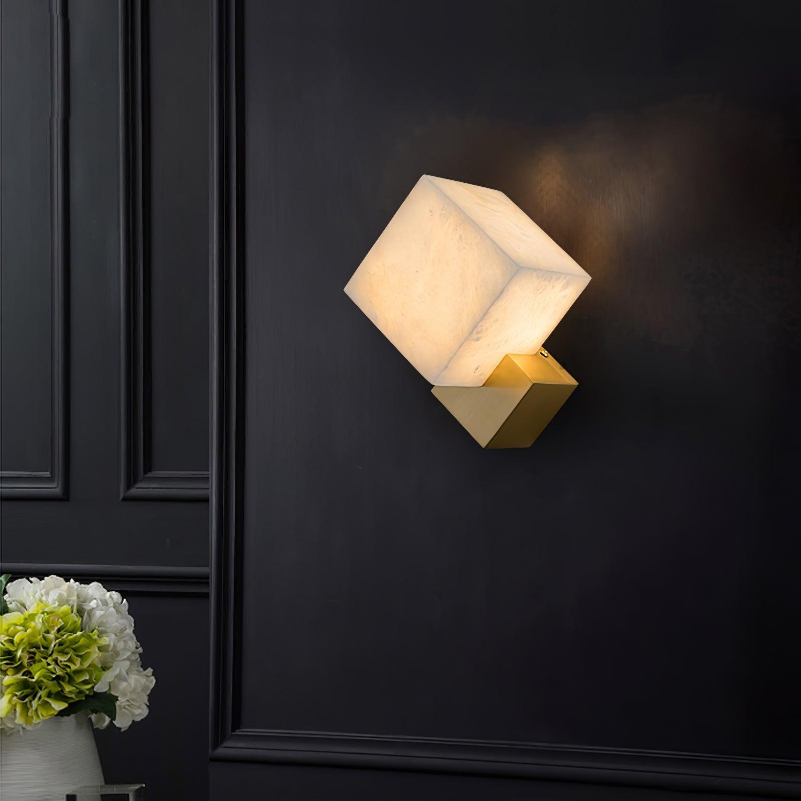Blokvormige alabaster wandlamp HL2940