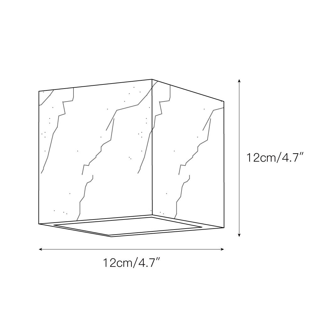 Vierkante marmeren wandlamp HL3178