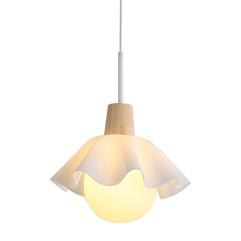 Houten hanglamp met bloemen in Scandinavische stijl HL1246