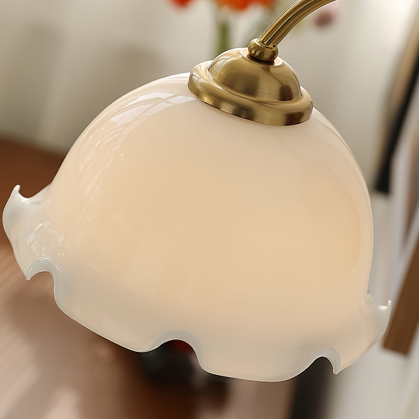 Mid Century Vintage Bloem Glazen Wandlamp HL24