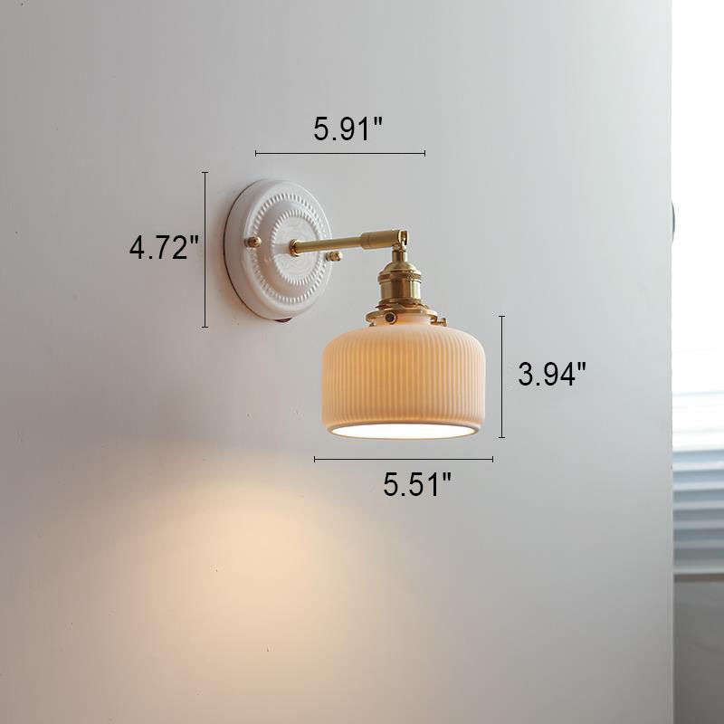 Vintage Japanse keramische messing wandlamp met 1 lamp HL1400