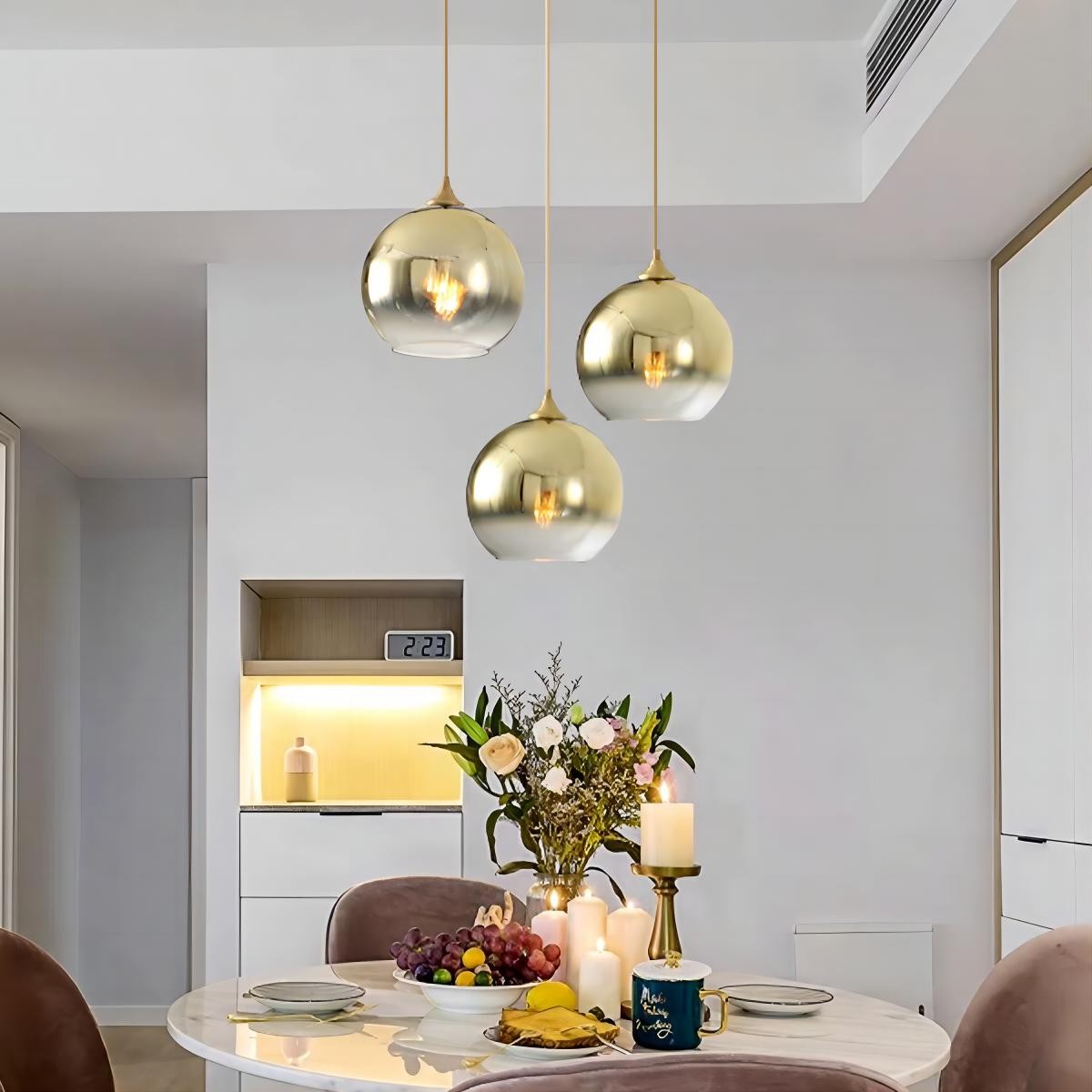 Moderne Glazen Bol Hanglamp Met Verloop HL70