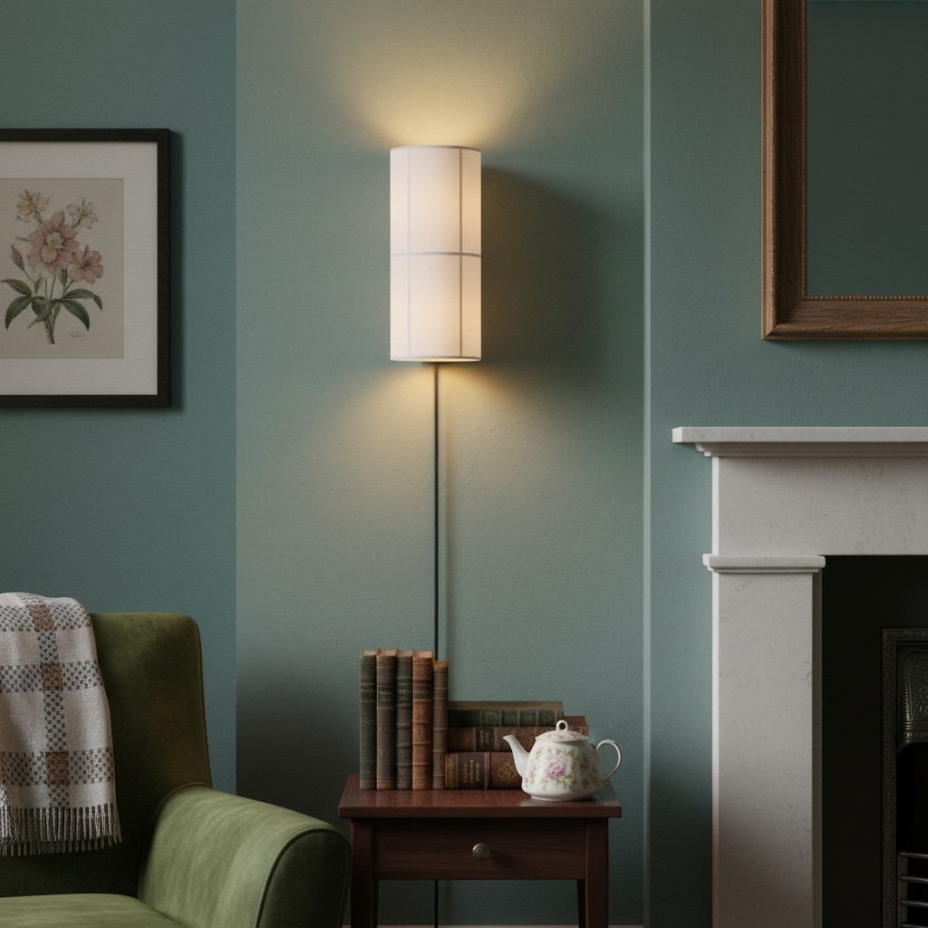 Cylume Cilindervormige Stoffen Wandlamp met Stekker - Minimalistische Wandlamp voor Slaapkamer en Woonkamer HL2335