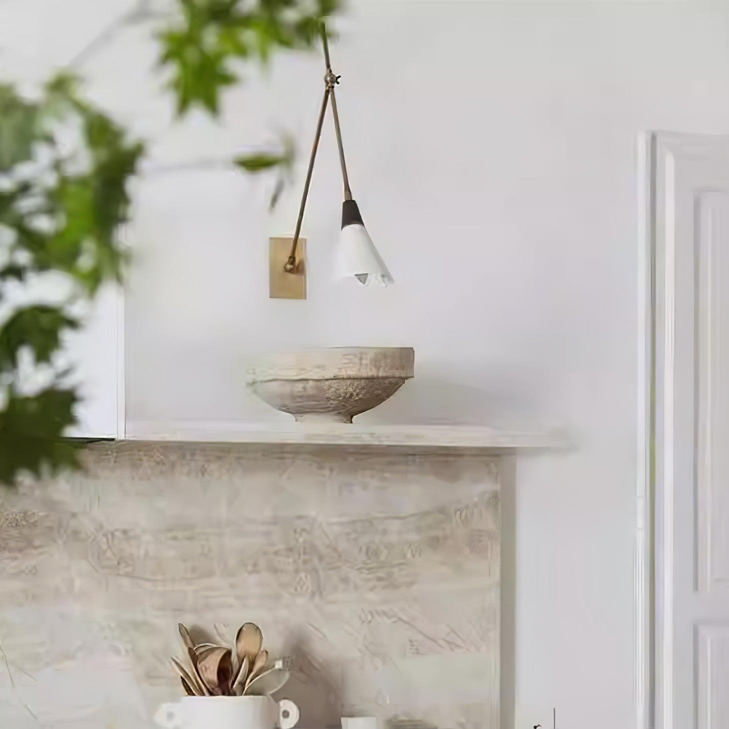 Vintage metalen verstelbare wandlamp met zwenkarm HL966
