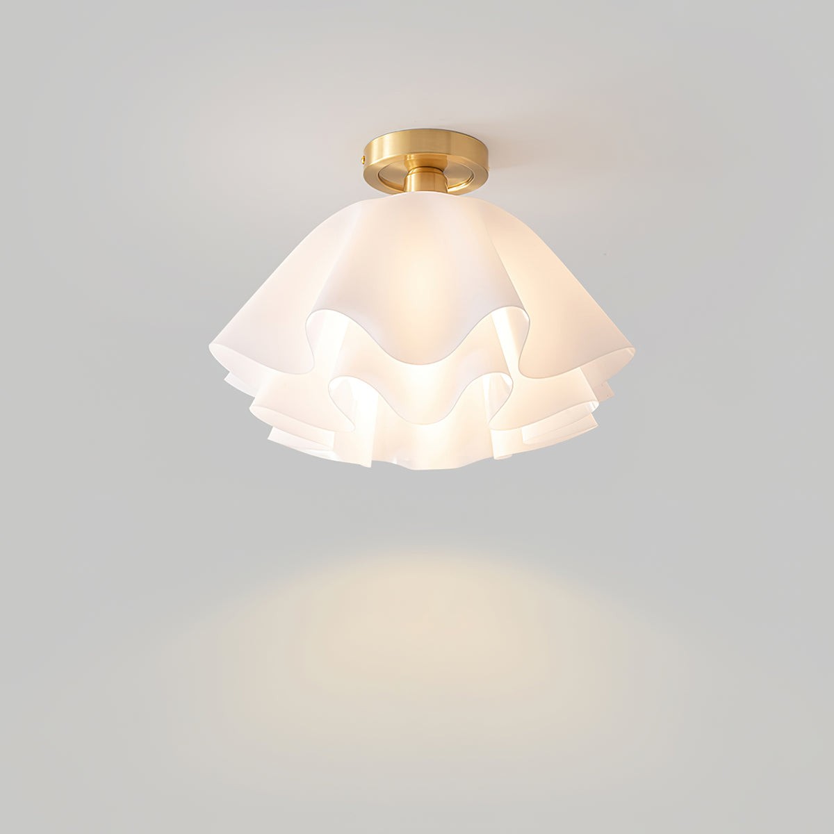 Lustra geplooide retro messing acryl plafondlamp HL3512