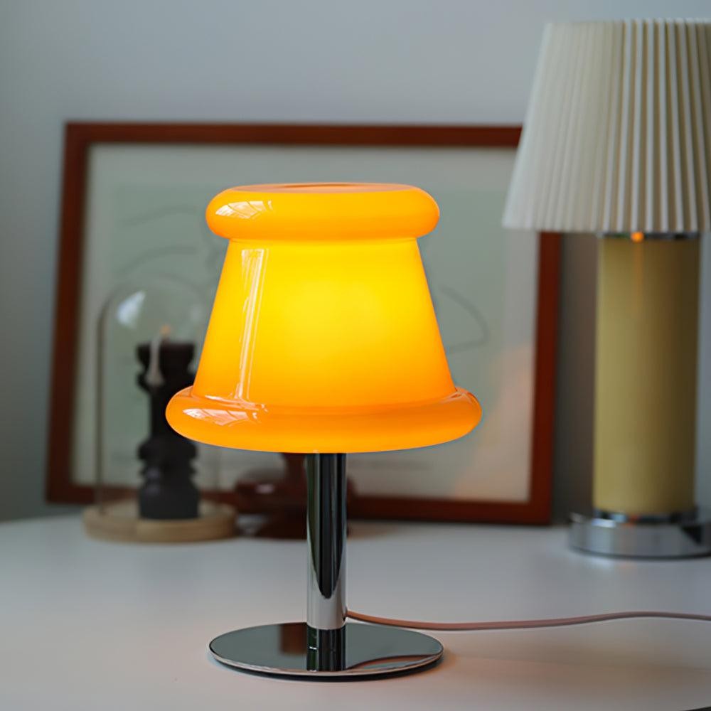 Crèmekleurige creatieve onregelmatige cilindrische tafellamp HL715