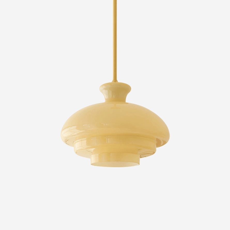 Ronde gele stijlvolle eenvoudige glazen hanglamp HL638