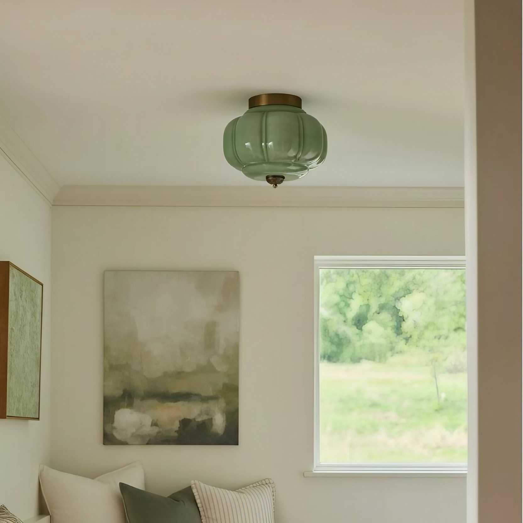 Eloise Retro Melkglas Semi-inbouw Plafondlamp HL948