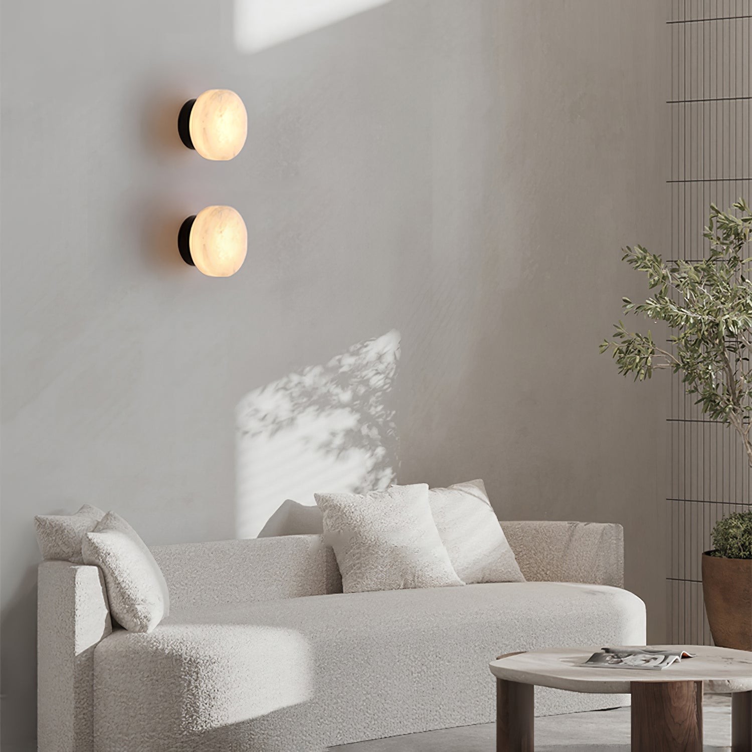 Cilindrische albasten wandlamp HL2952