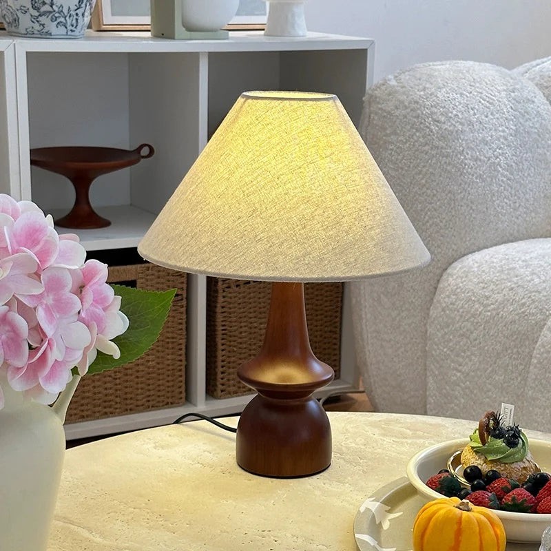 Olivia Vintage Massief Houten Tafellamp HL1259