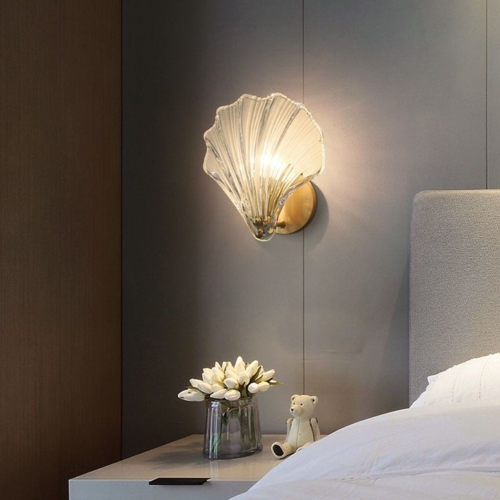 Moderne glazen design wandlamp in schelpvorm HL61
