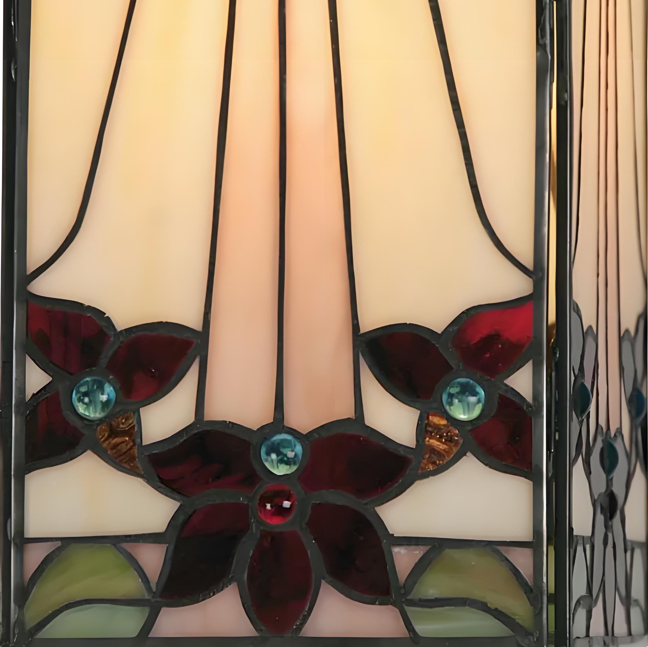TF Camillo Mozaïek Tiffany Glazen Hanglamp - Vierkante Lantaarnkap - Ambachtelijk Woonaccessoire HL2224