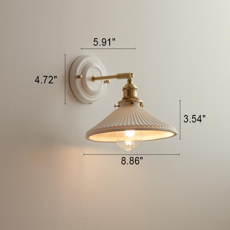 Vintage Japanse keramische messing wandlamp met 1 lamp HL1400