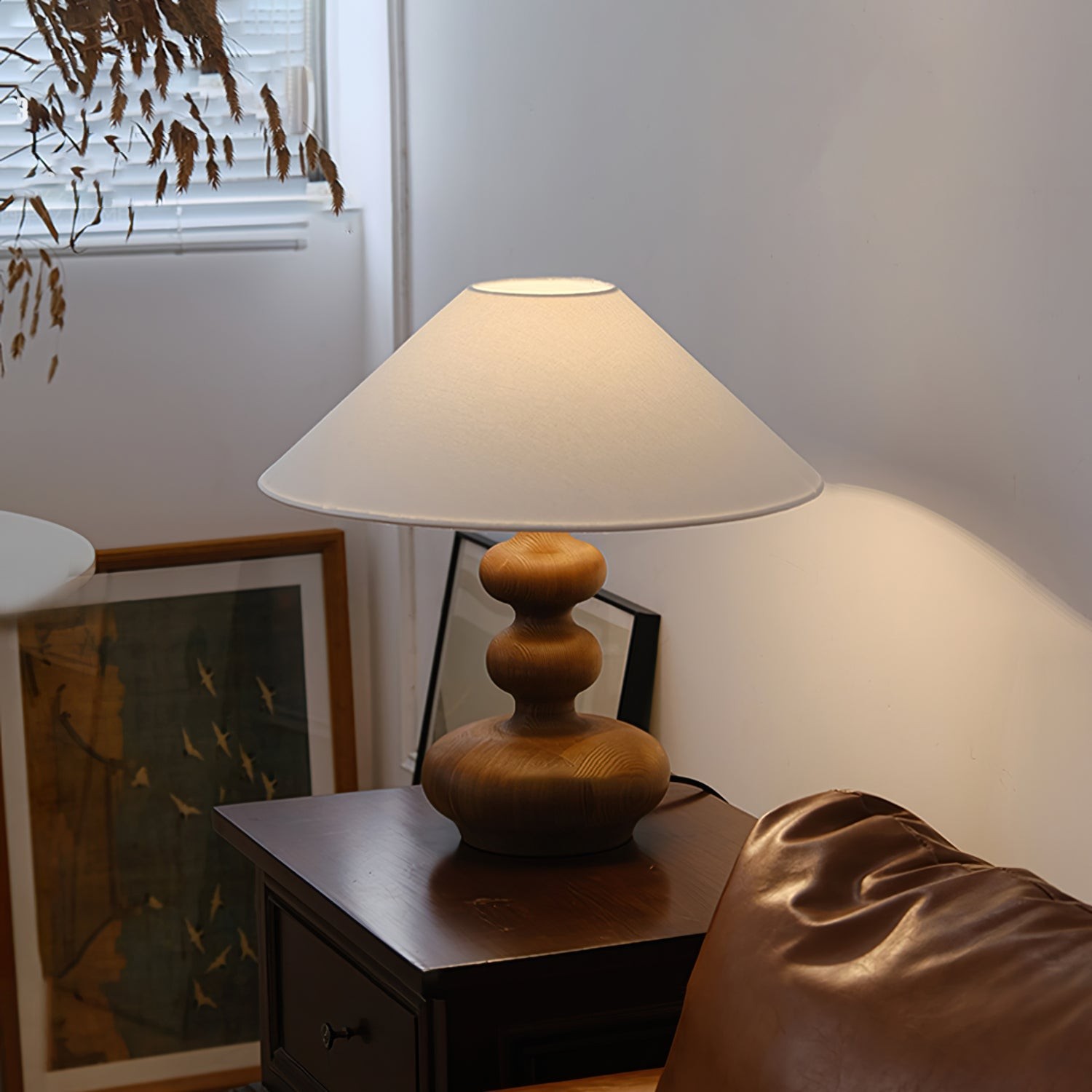 Nordic Retro Massief Houten Tafellamp HL472
