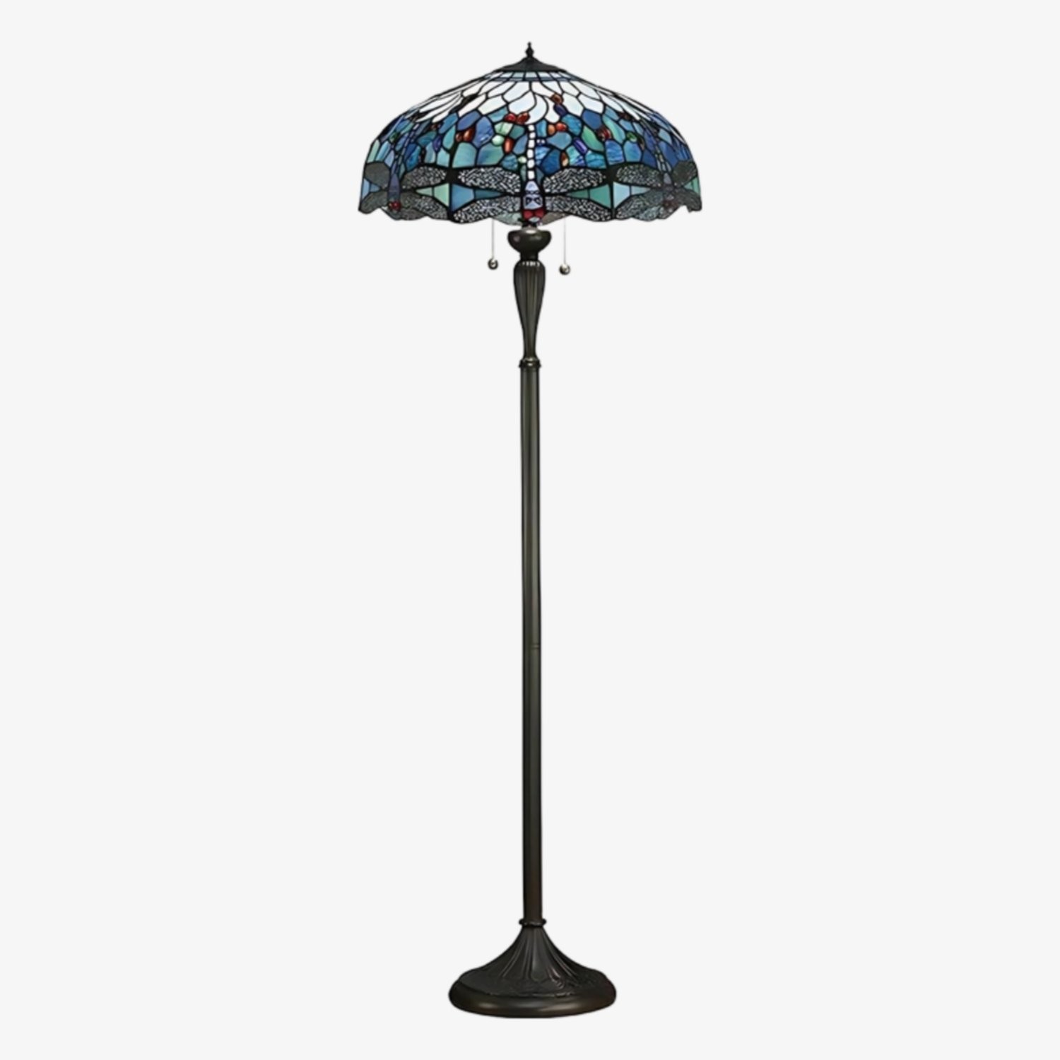 TiffStar Art Glazen Vloerlamp met Sierlijke Kap - Staande Lamp voor Woonkamers HL2138