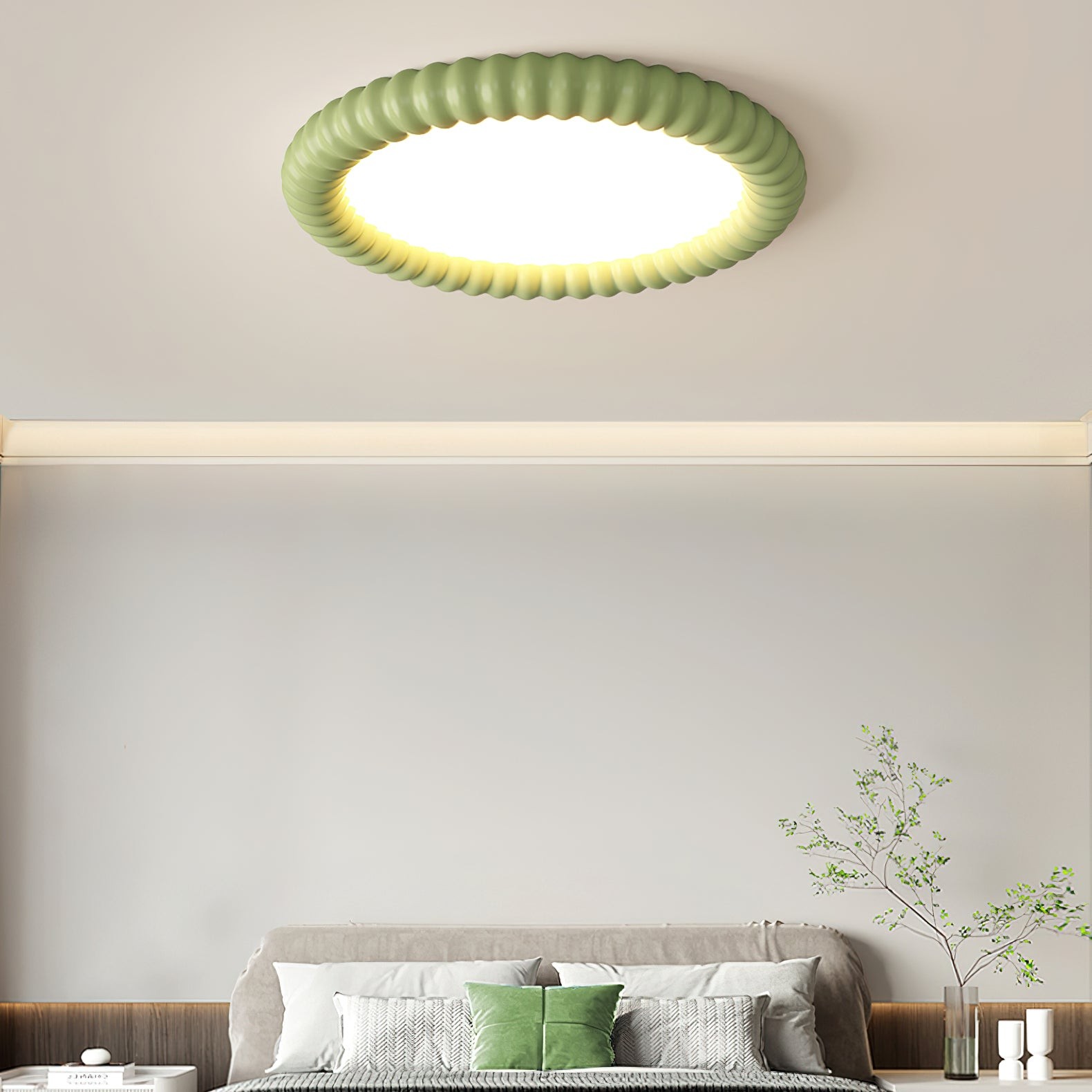 Crèmekleurige stijl rimpelring plafondlamp HL774