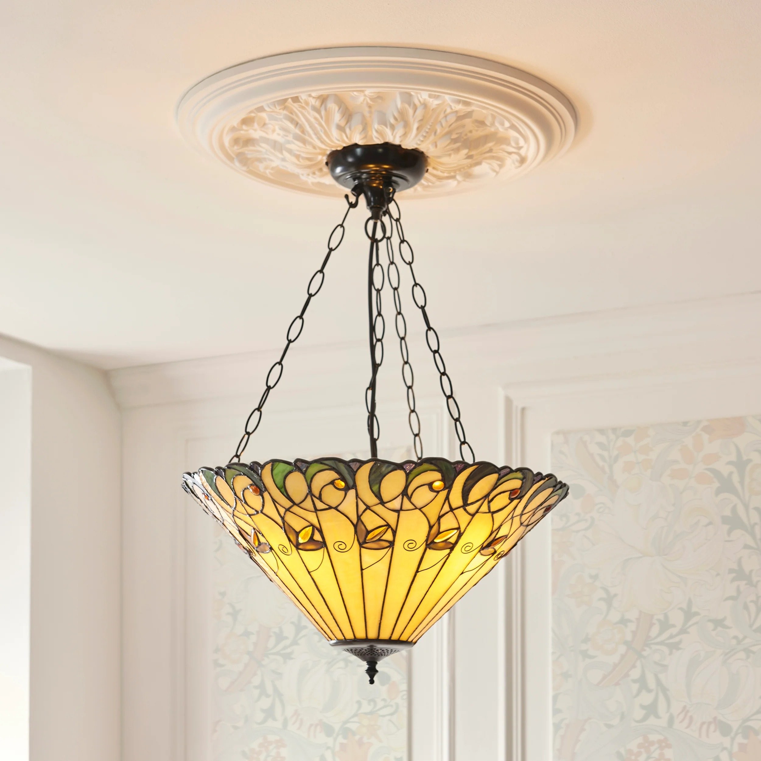 TF Jamelia Lamp - Decoratief glaskunstwerk - Plafondlamp in tijdloze stijl voor de hal HL2242