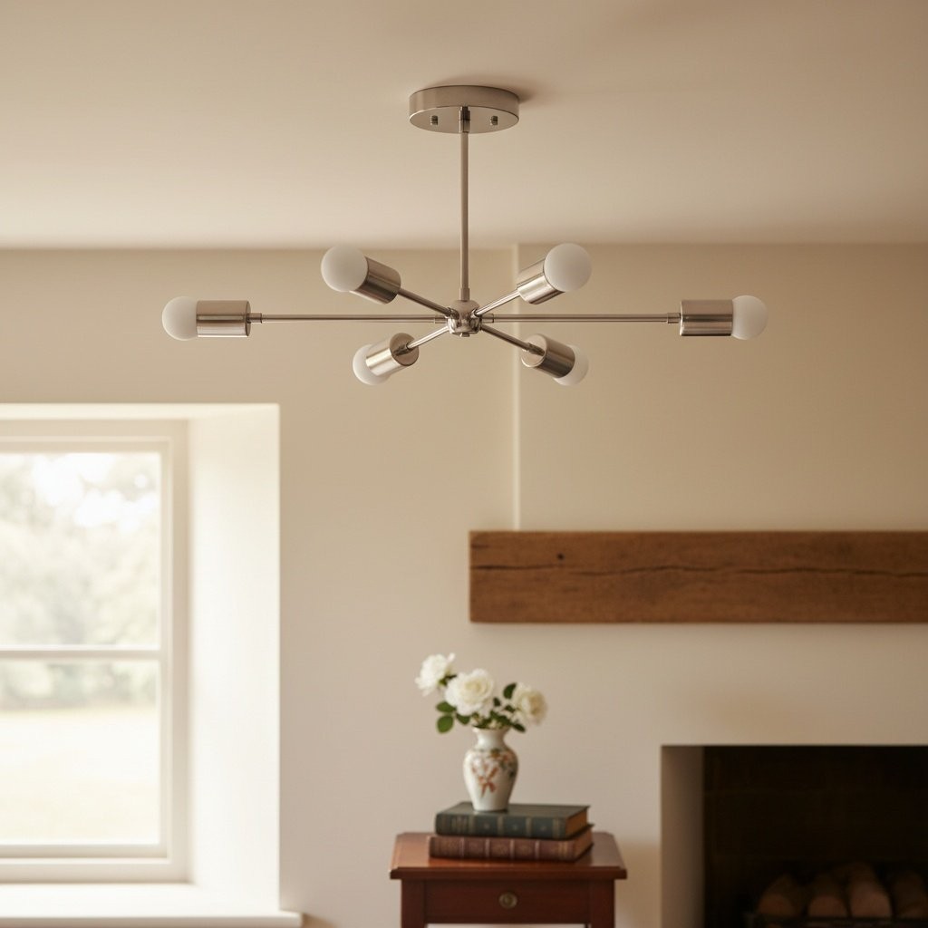 Mobilux Line Mid Century Modern Kroonluchter - 6-kops Hangende Plafondlamp HL1674