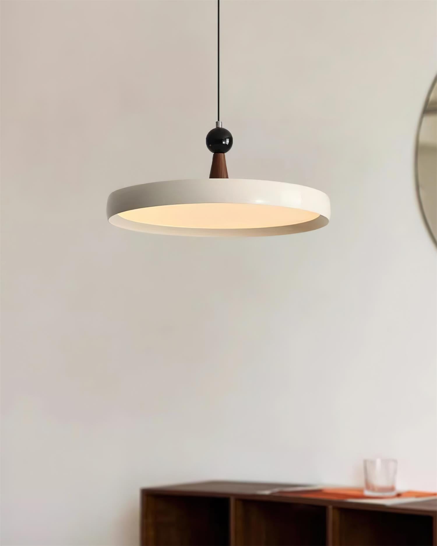 Moderne schijfvormige hanglamp met zwenkarm HL1071