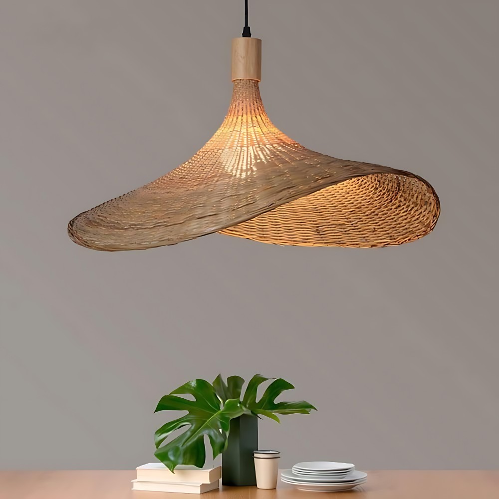 Rustieke Raphia Charm rotan hanglamp HL3387