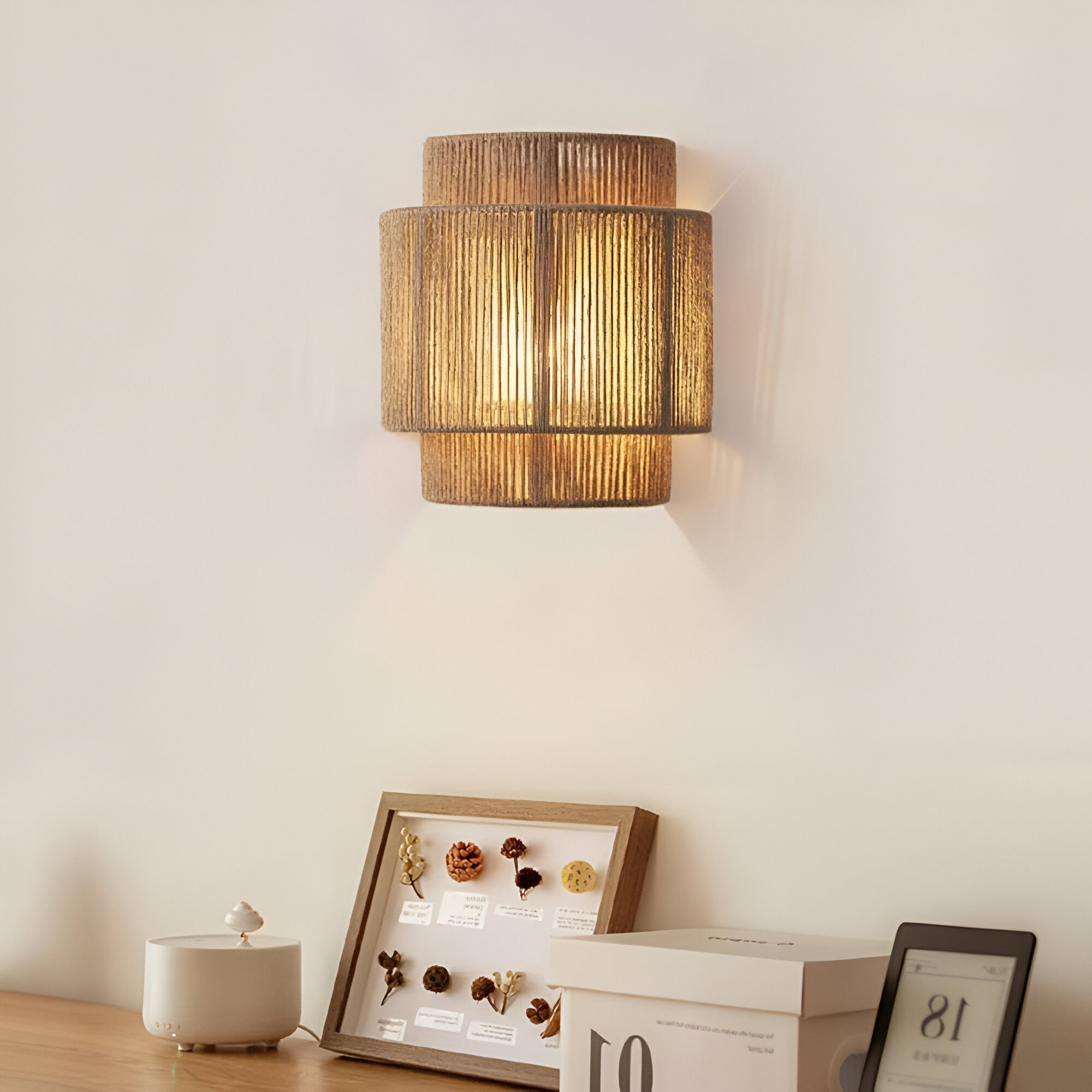Boheemse vintage handgeweven LED-wandlamp HL3347