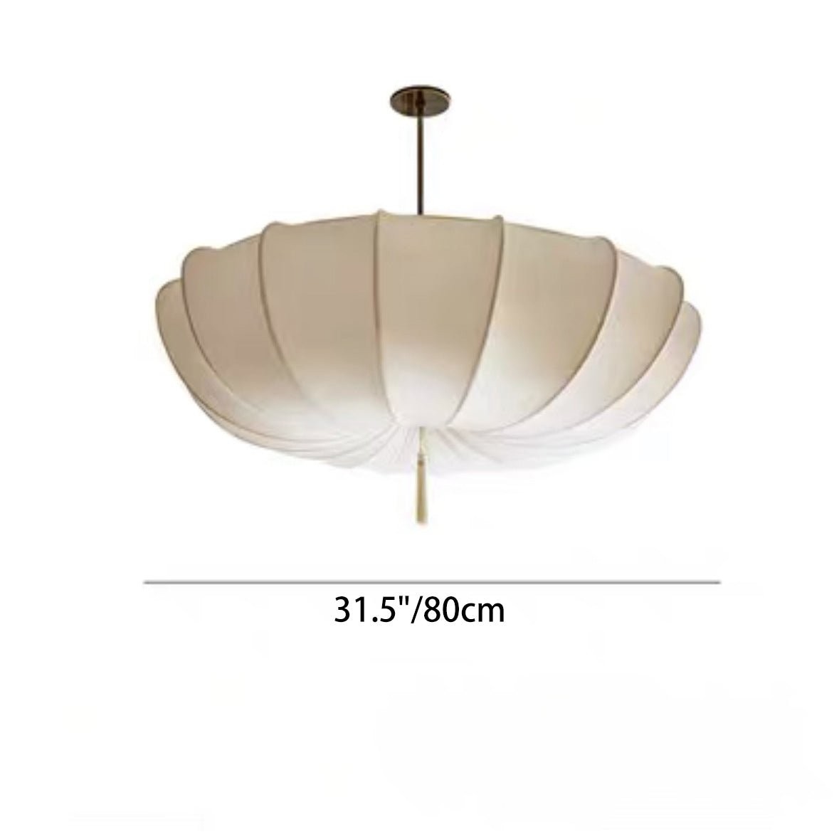 Traditionele Japanse ronde kroonluchter met ijzeren frame en stoffen kap, 3/5 lichts, voor de woonkamer HL1408