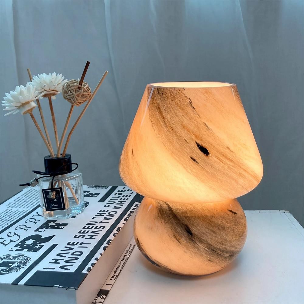 Planet Handgemaakte Glazen Paddestoel Tafellamp HL180