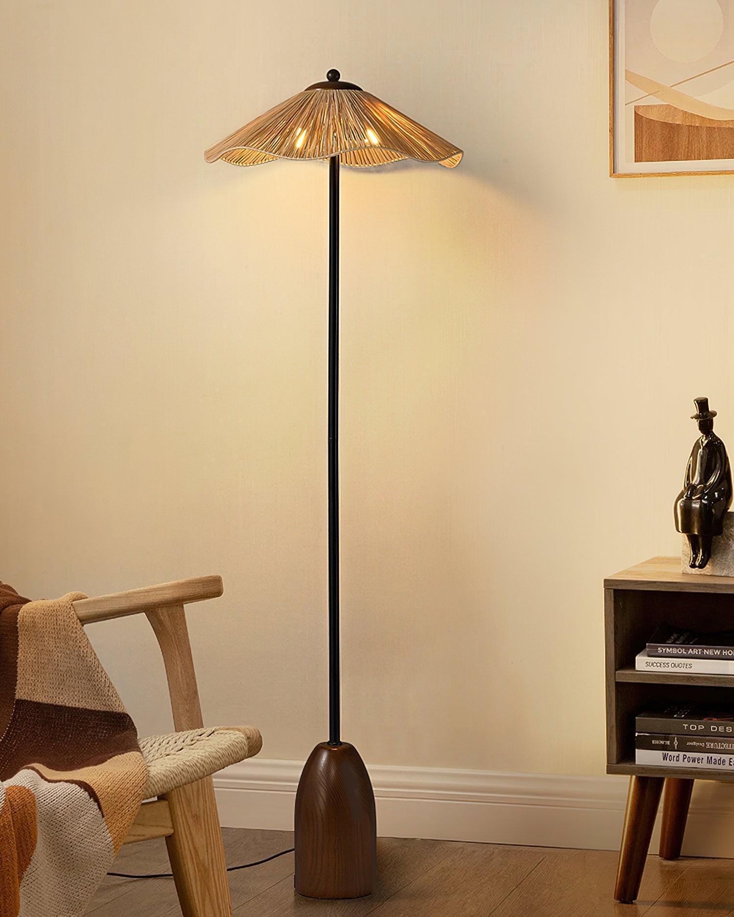 Retro strohoed vloerlamp HL1184