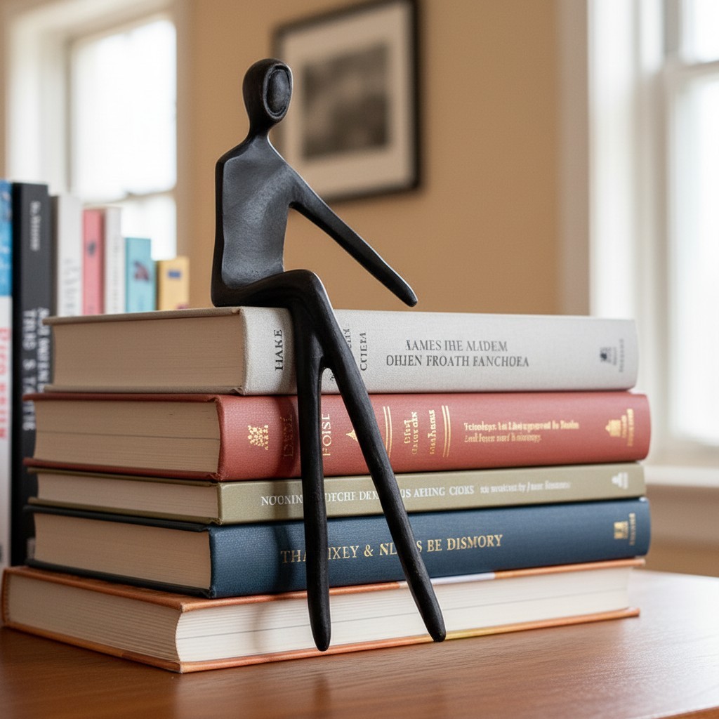 Floxo Lazy Dog en Abstracte Scandinavische Mensenfiguur Minimalistische Sculptuur voor Moderne Planken en Bureaus HL2521