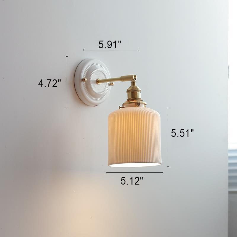 Vintage Japanse keramische messing wandlamp met 1 lamp HL1400
