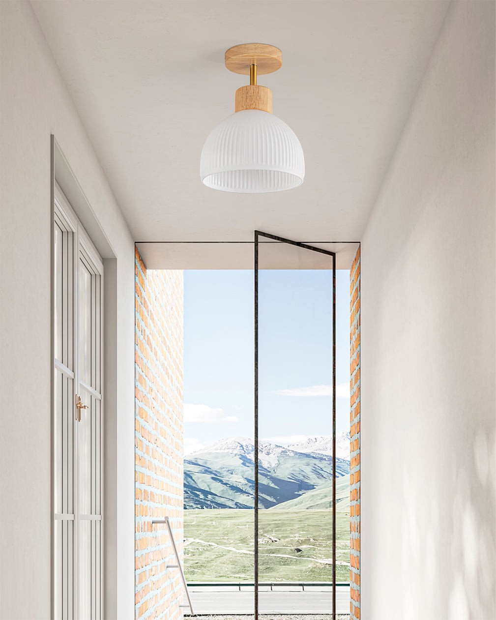 LED-plafondlamp in Scandinavische houtstijl HL387