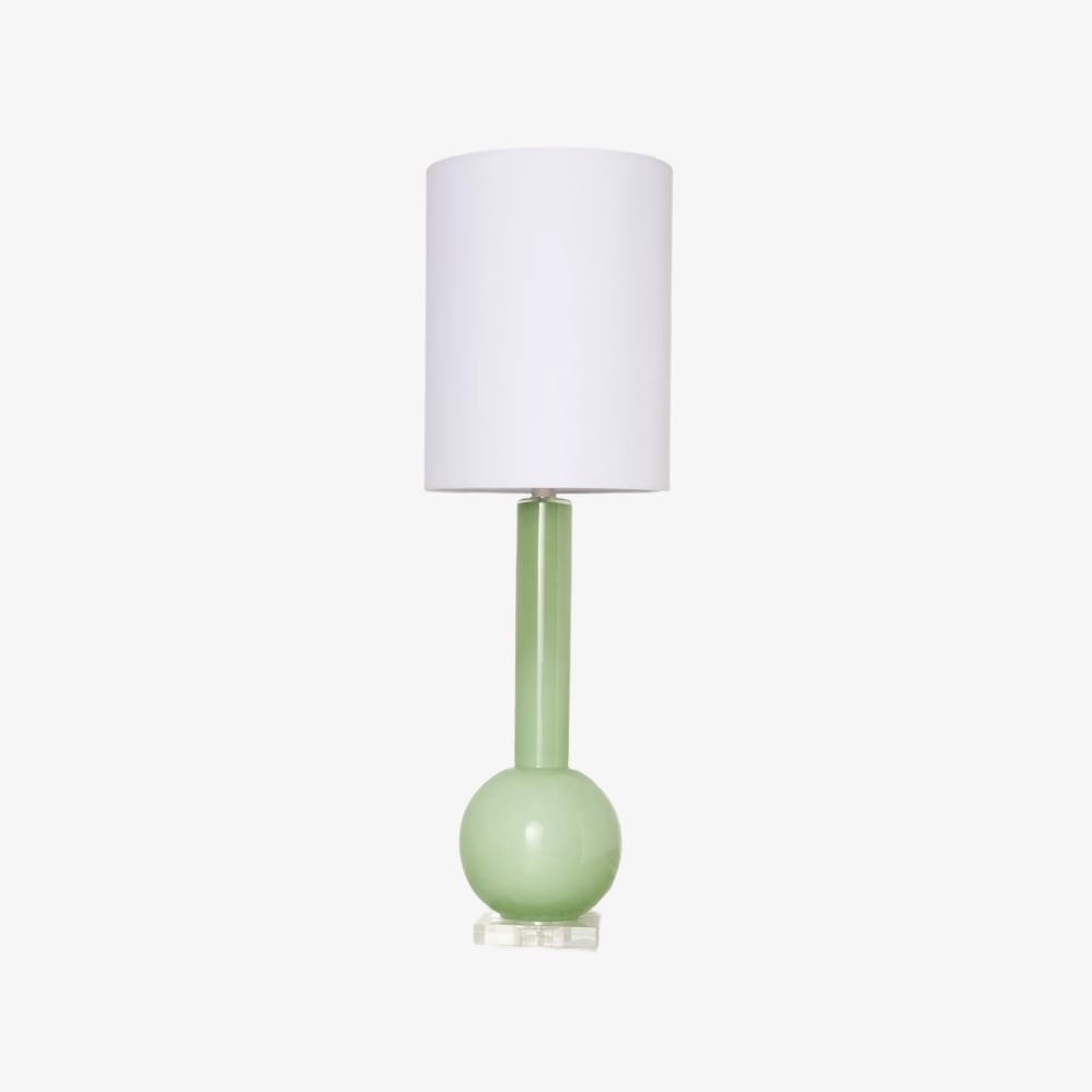 Savara Minimalistische Tafellamp - Strakke Glazen Vorm met Stoffen Kap voor Slaapkamers HL1900