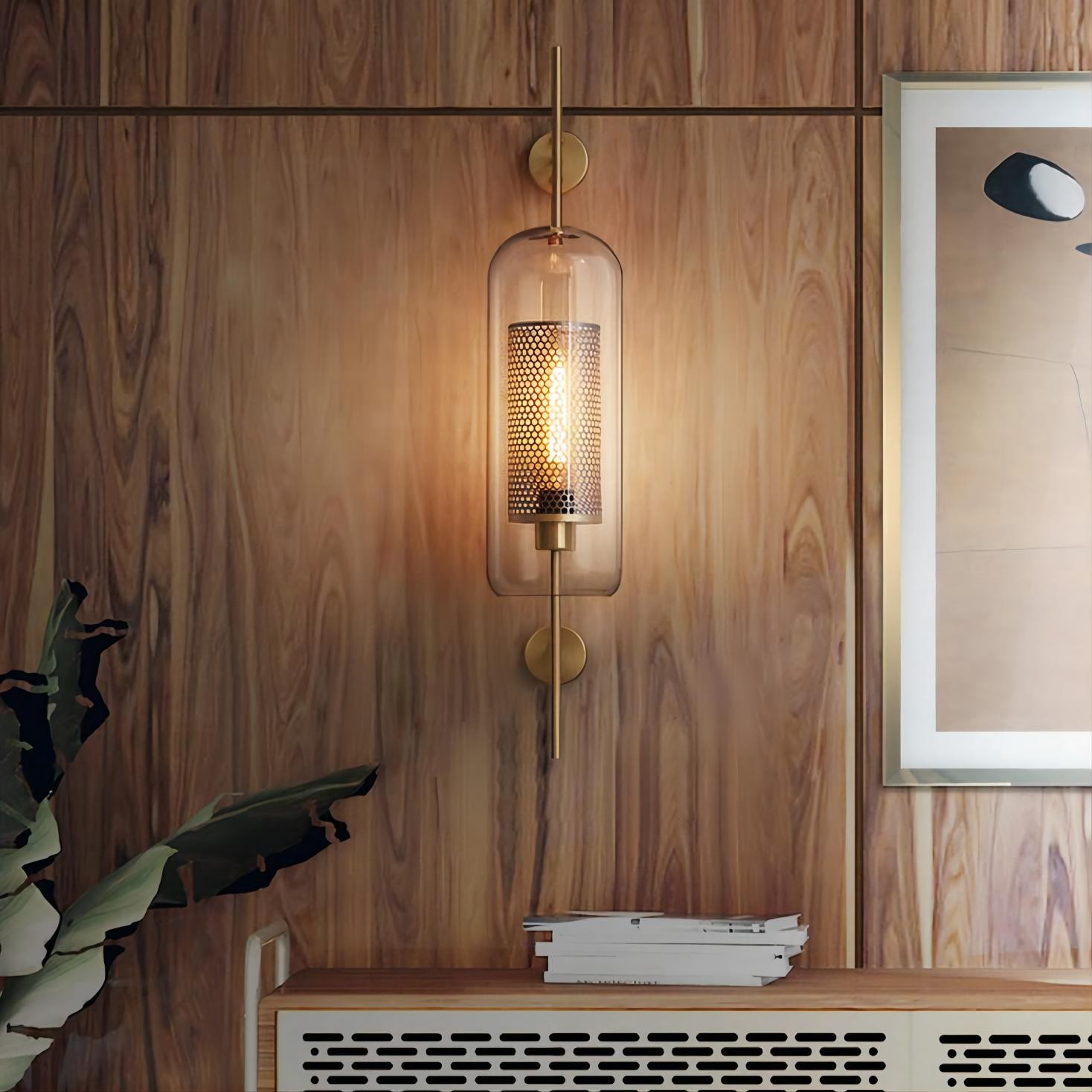 Vintage Glazen Wandlamp Woonkamer Industrieel HL50